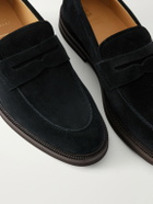 Brunello Cucinelli - Flex Suede Penny Loafers - Black