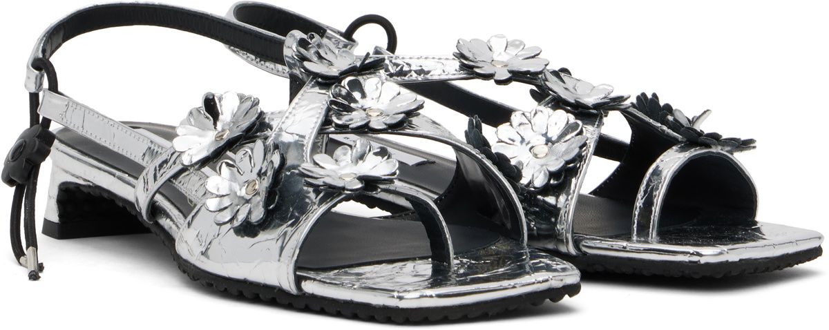 Cecilie Bahnsen Silver Arna Heeled Sandals