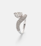 Persée Wave Alliance 18kt white gold ring with diamonds