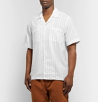 Saturdays NYC - Cameron Camp-Collar Striped Cotton-Blend Dobby Shirt - White