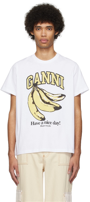 Photo: GANNI White Banana T-Shirt