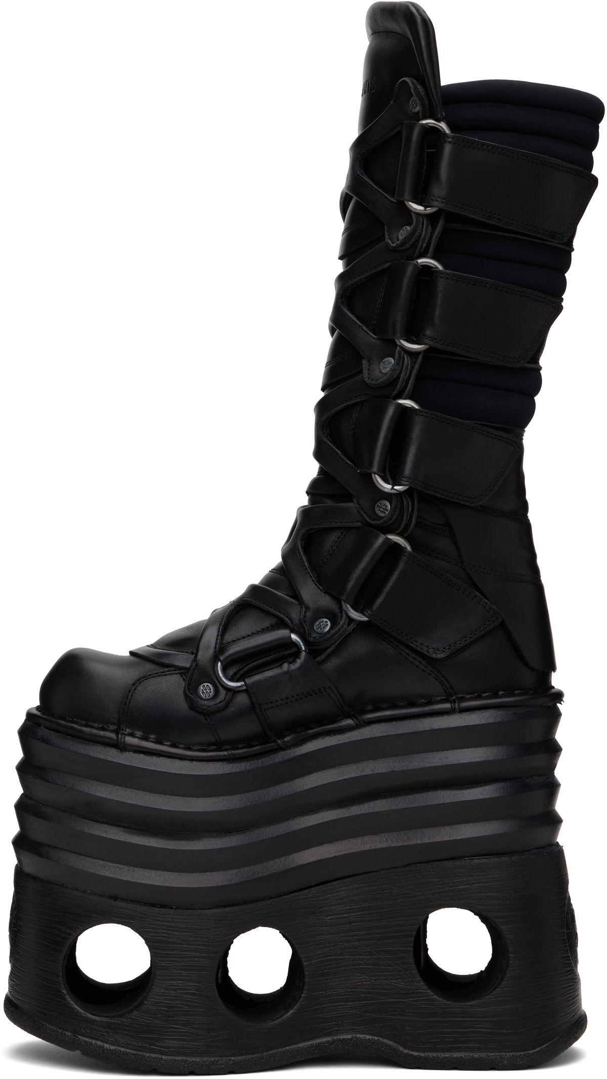 VETEMENTS Black New Rock Edition Platform Tower Boots Vetements