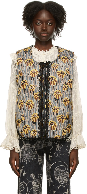 Photo: Anna Sui Multicolor Penny Lane Poppies Vest