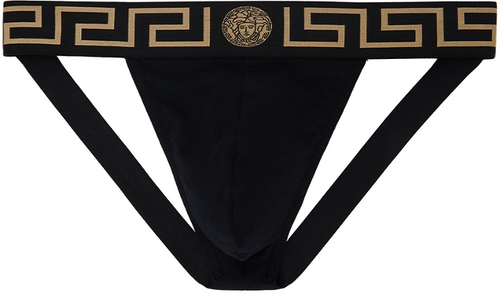 Photo: Versace Underwear Black Greca Border Jockstrap