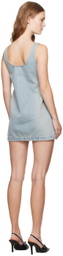 We11done Blue Faded Denim Minidress