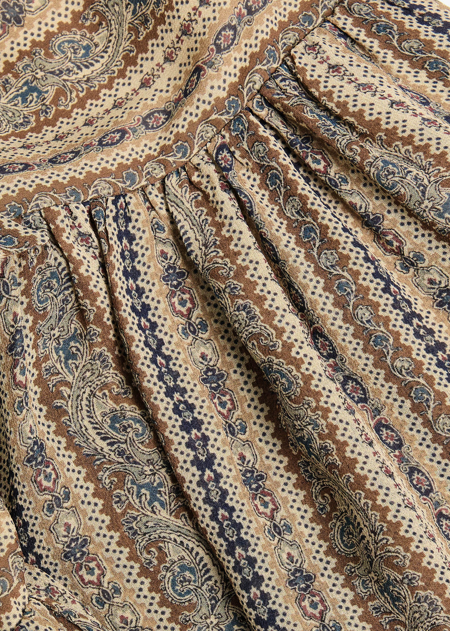 Paige Nantes Patterned Silk-chiffon Mini Dress Brown