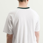 AMI Paris Men's Mercerised Jersey ADC T-Shirt in Blanc Naturel/Vert Sapin