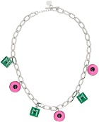 Marni Silver Eye & Dice Charm Necklace