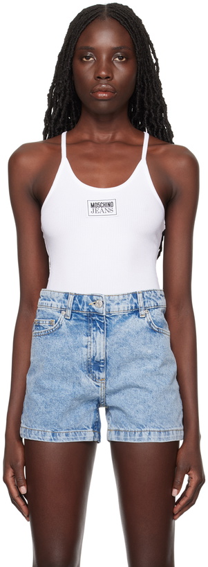 Photo: Moschino Jeans White Patch Tank Top