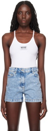 Moschino Jeans White Patch Tank Top