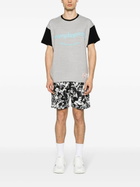 Advisory Board Crystals Black And White Faces Print Bermuda Shorts