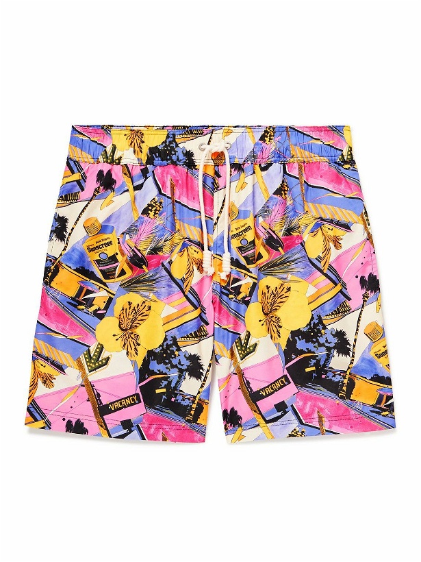 Photo: Palm Angels - Miami Mix Slim-Fit Mid-Length Printed Swim Shorts - Pink