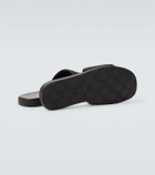 Gucci Logo canvas and leather slides