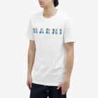 Marni Men's Gingham Logo T-Shirt in Lily White