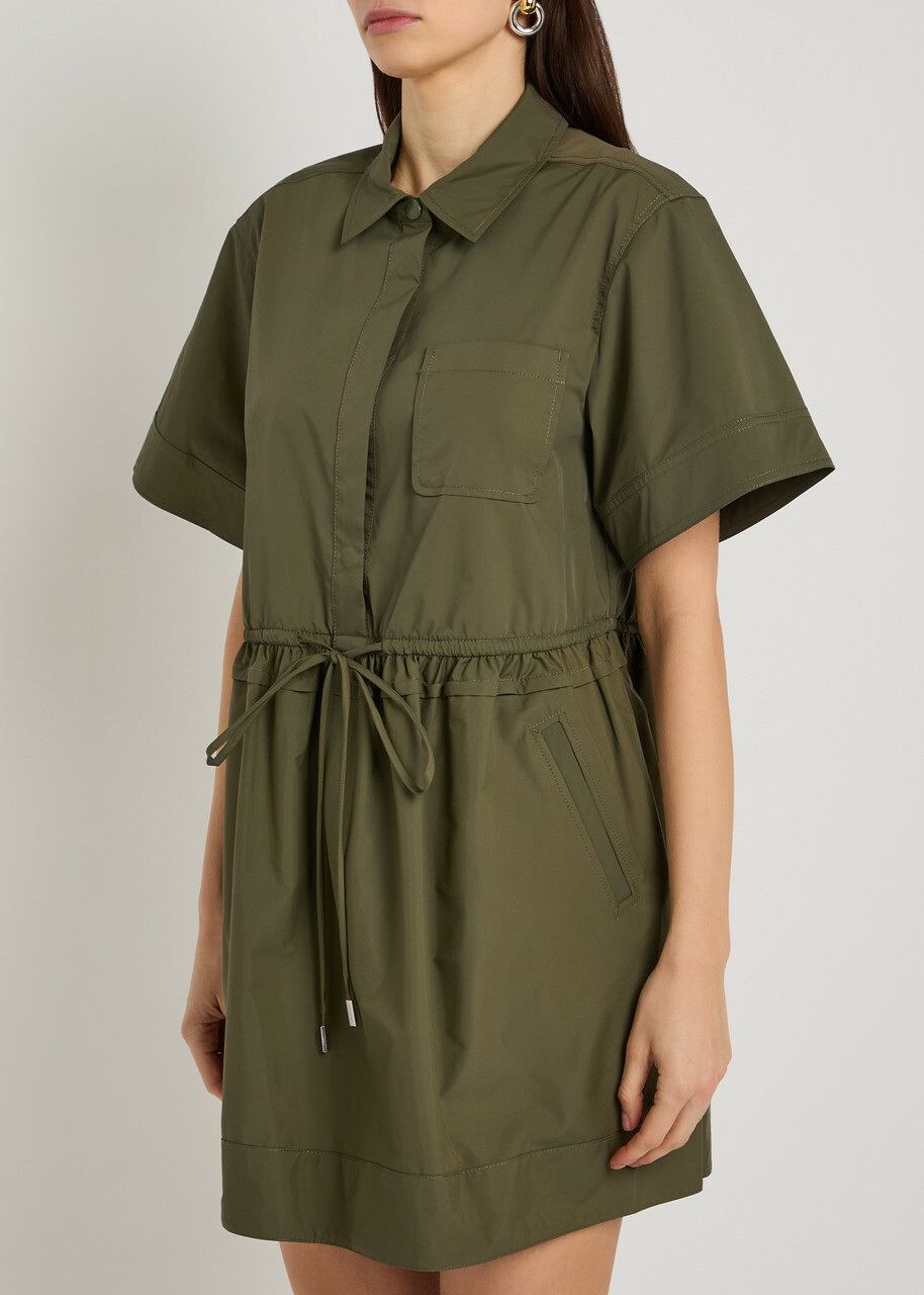 Simkhai Dawson Shell Mini Shirt Dress Green
