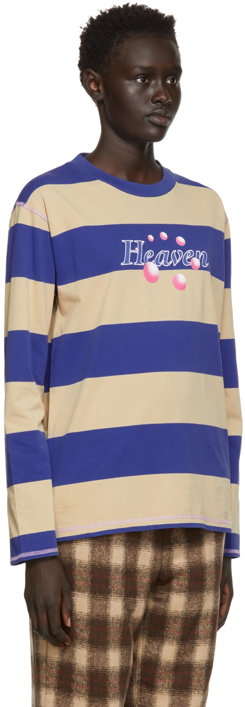 Marc Jacobs Heaven Blue & Beige Stripe Long Sleeve T-Shirt Marc Jacobs Heaven Blue & Beige Stripe Long Sleeve T-Shirt