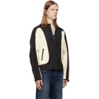 Diesel Black & Off-White Nylon Color Block & Piping Details Jacket