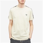 Fred Perry Men's Contrast Tape Ringer T-Shirt in Oatmeal/Warm Grey