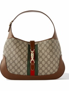GUCCI - Jackie 1961 Medium Webbing-Trimmed Monogrammed Coated-Canvas and Leather Tote Bag
