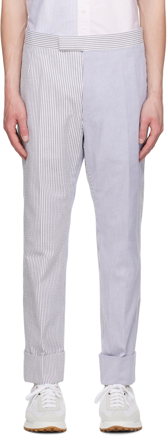 Thom Browne Navy Striped Trousers
