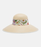 Gucci Floral silk-trimmed sun hat