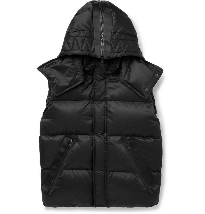 Photo: TOM FORD - Oversized Quilted Cotton-Blend Hooded Down Gilet - Men - Black