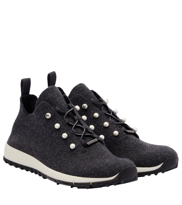Photo: Jimmy Choo Veles embellished cashmere sneakers