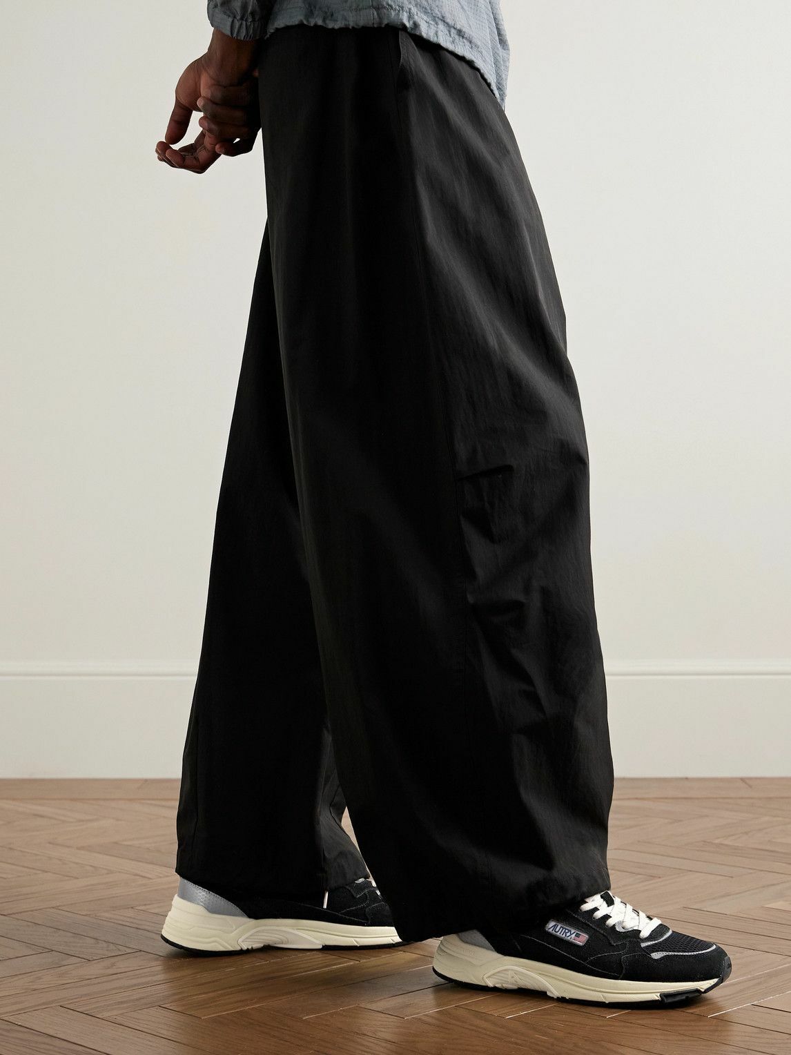 Autry - Hyperway Leather-Trimmed Suede and Mesh Sneakers - Black