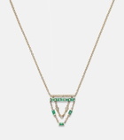 Shay Jewelry 18kt gold necklace with emeralds and diamonds