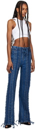 Jean Paul Gaultier Blue 'The Lace-Up' Jeans