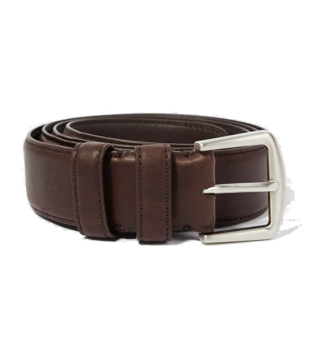 Italian Woven Cotton Belt in Olive, Brown & White by Torino Leather Co. -  Hansen's Clothing