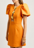 Rebecca Vallance Sirene Shell-embellished Mini Dress Bright Orange