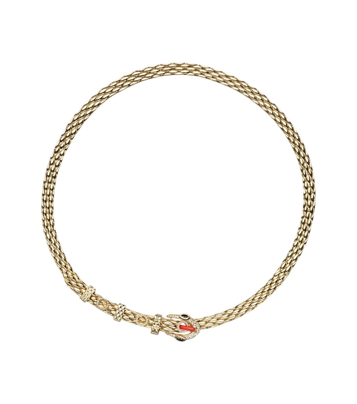 Photo: Yvonne Léon Python 9kt gold choker with diamonds
