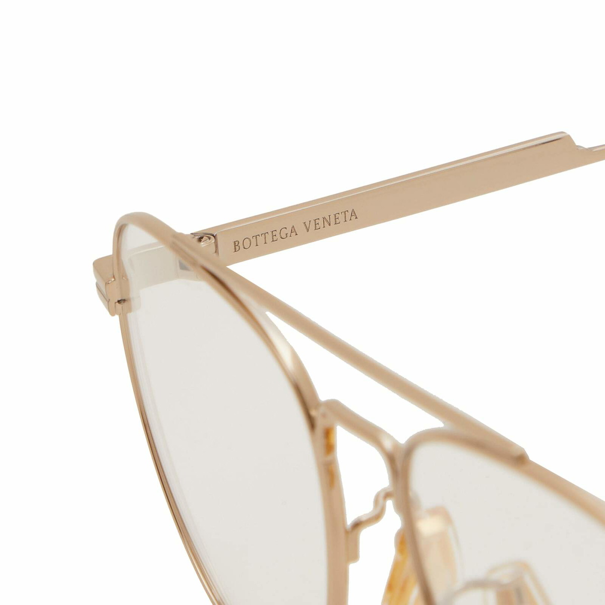 Bottega Veneta Eyewear Bottega Veneta Light Ribbon Optical Glasses in Gold/Transparent 