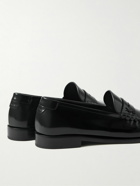 SAINT LAURENT - Le Loafer Monogram Logo-Appliquéd Leather Penny Loafers - Black