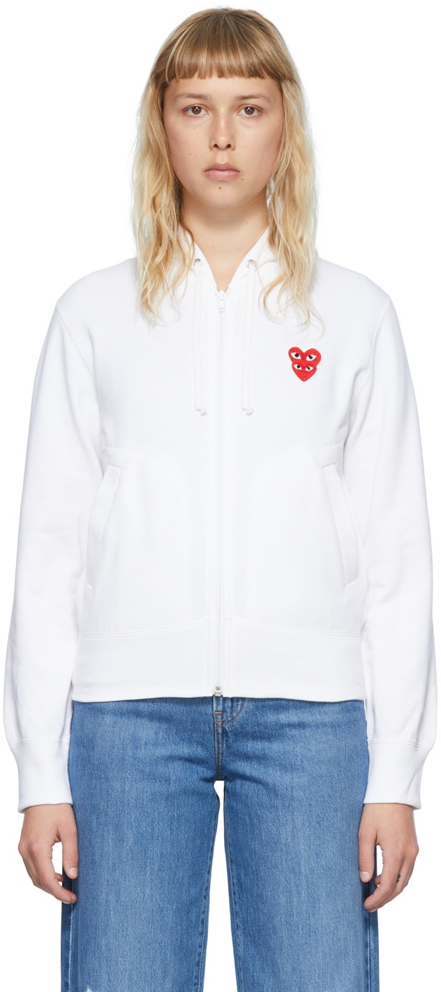 COMME des GARÇONS PLAY White Cotton Hoodie