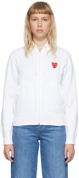 COMME des GARÇONS PLAY White Cotton Hoodie