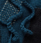 KAPITAL - Patchwork Wool, Hemp and Linen-Blend Cardigan - Blue