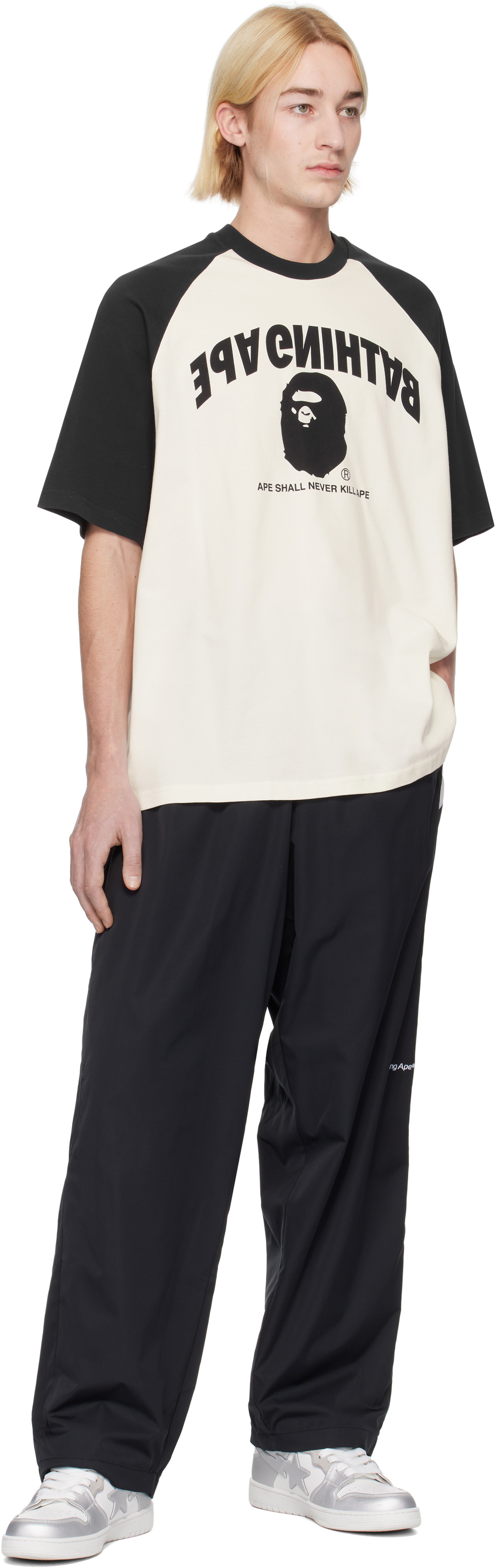 BAPE Off-White College Relaxed Fit Raglan T-shirt A Bathing Ape