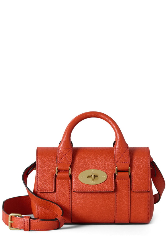 Photo: Mulberry Bayswater Heritage Mini Grained Leather Cross-body bag - Orange - One Size