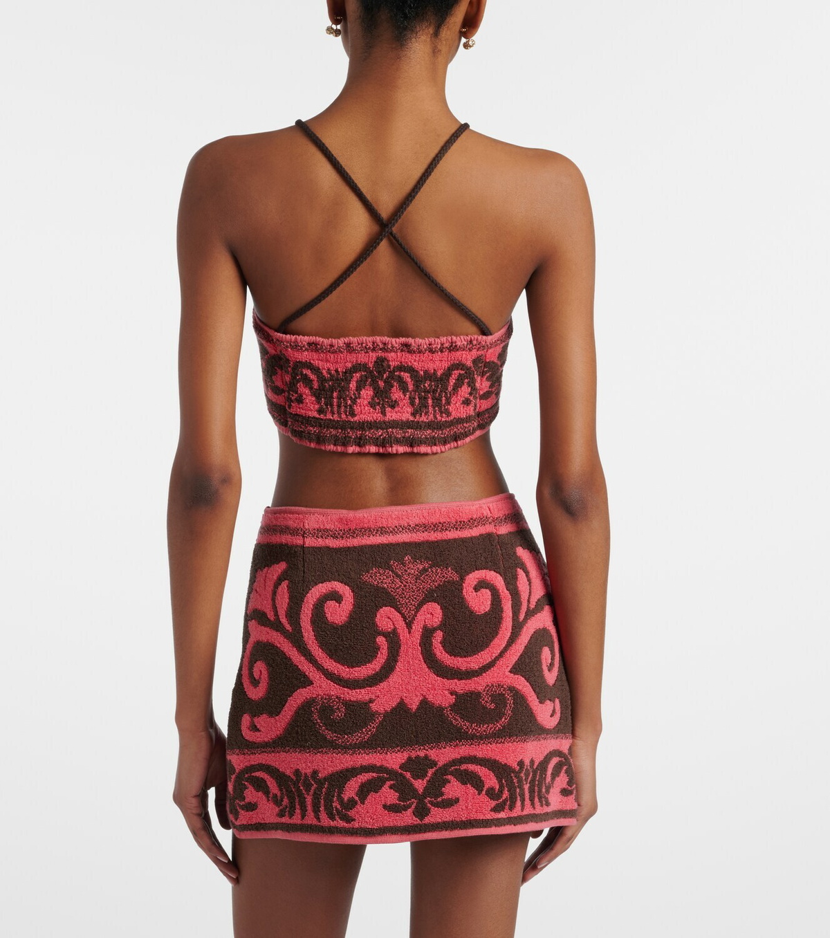 Valentino Cotton terry jacquard bra top