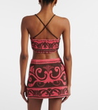 Valentino Cotton terry jacquard bra top