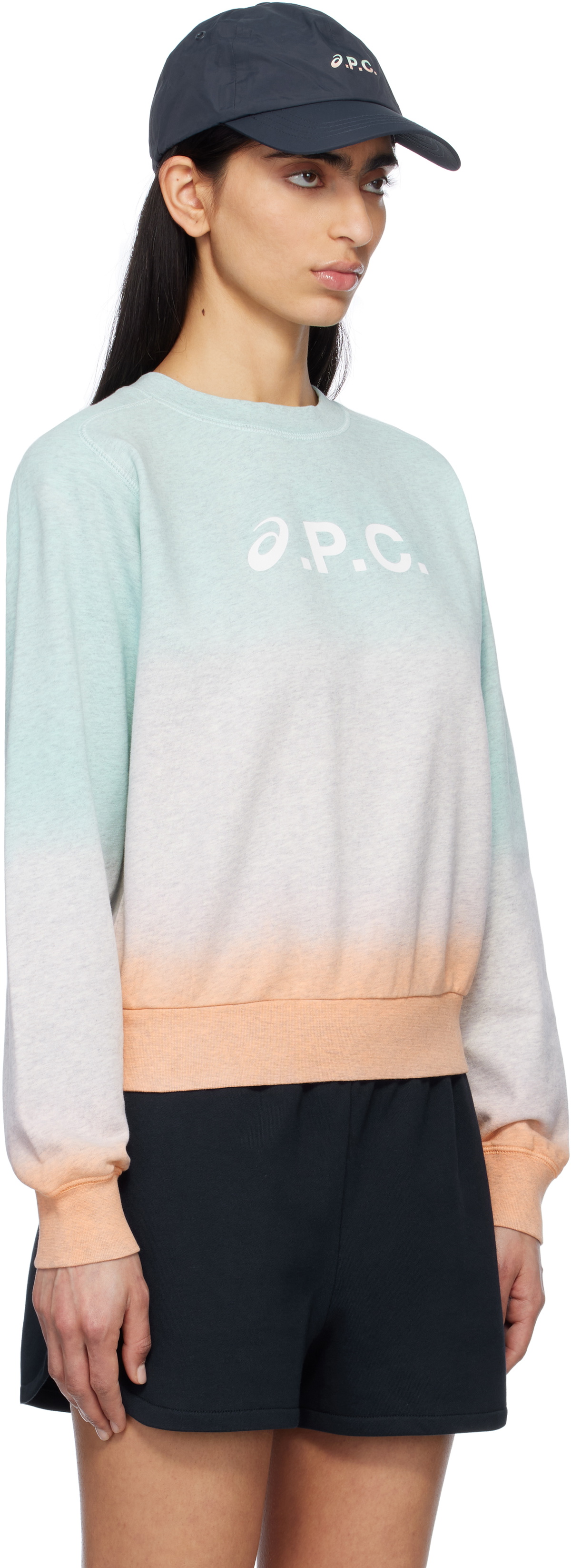 A.P.C. Blue & Pink ASICS Edition Stone Dip Dye Sweatshirt