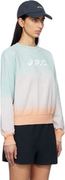 A.P.C. Blue & Pink ASICS Edition Stone Dip Dye Sweatshirt