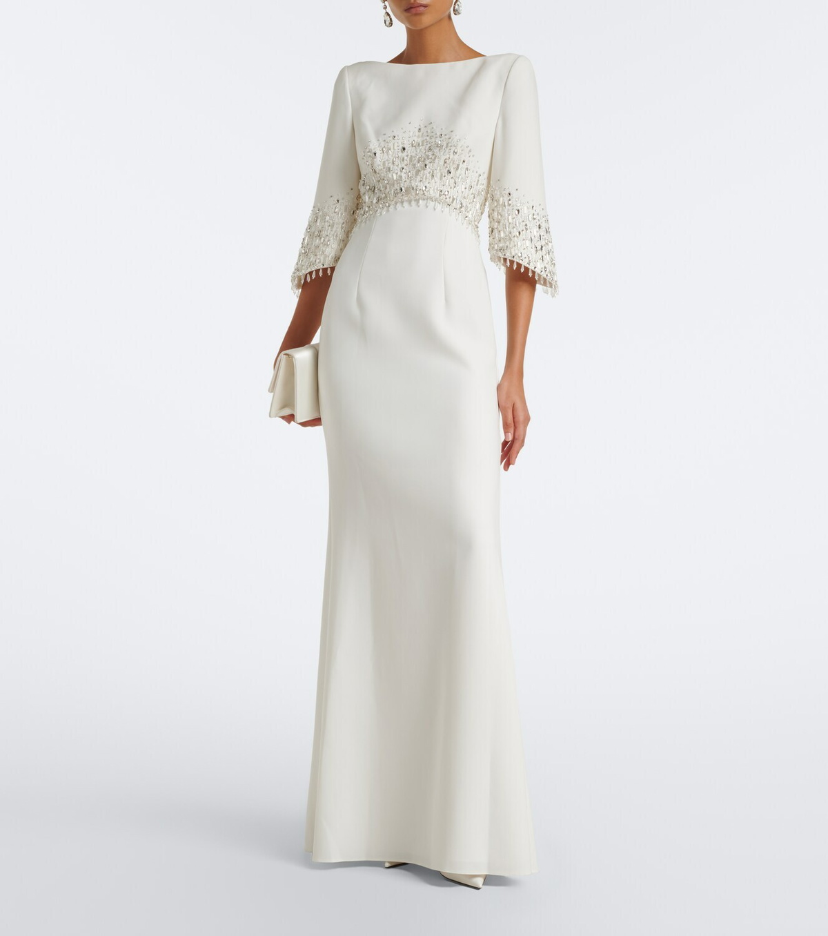 Jenny Packham Bridal Electra embellished crêpe gown
