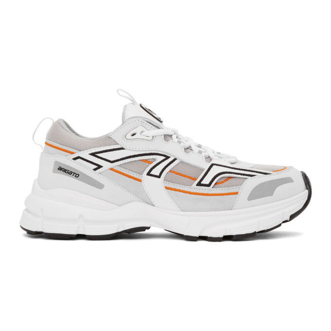 Photo: Axel Arigato SSENSE Exclusive White and Orange Marathon R-Trail Sneakers