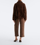 Brunello Cucinelli Pleated velvet straight pants