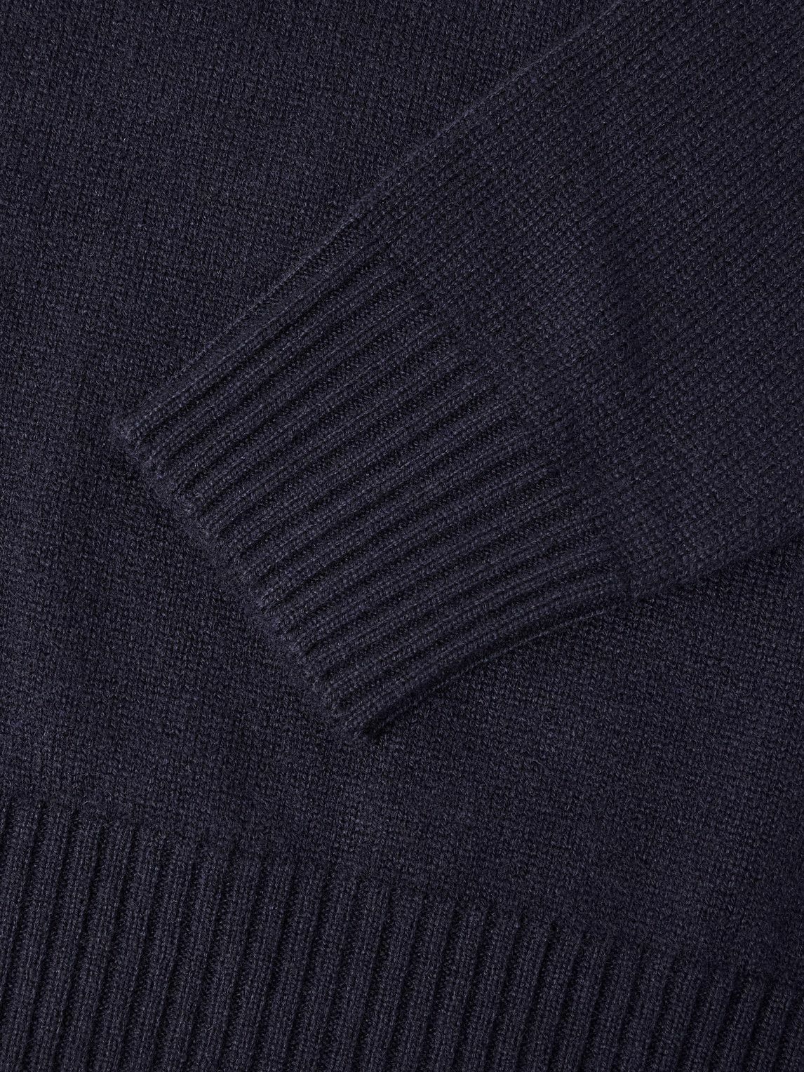 Purdey - Leather-Trimmed Cashmere Half-Zip Sweater - Blue