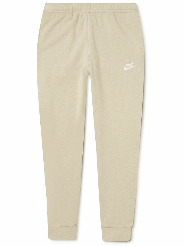 Photo: Nike - Tapered Cotton-Blend Jersey Sweatpants - Neutrals