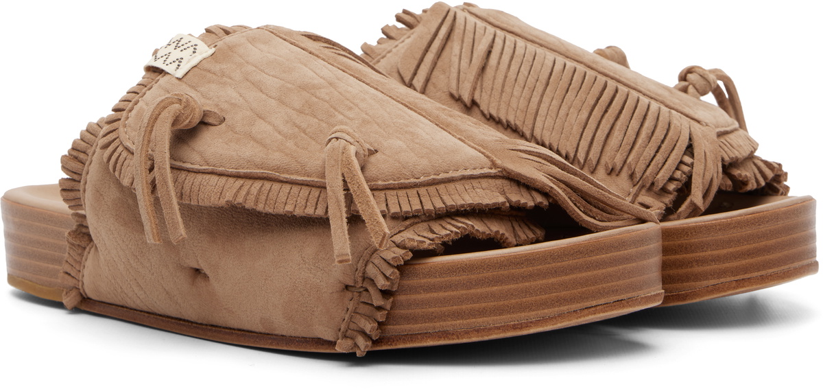 visvim Beige Christo Shaman-Folk Sandals